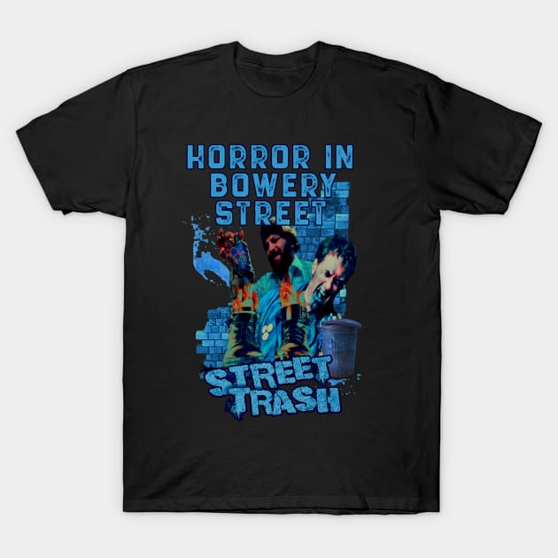 Horror In Bowery Street (Version 1) T-Shirt by The Dark Vestiary